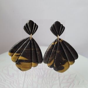 Black and Gold Statement Earrings